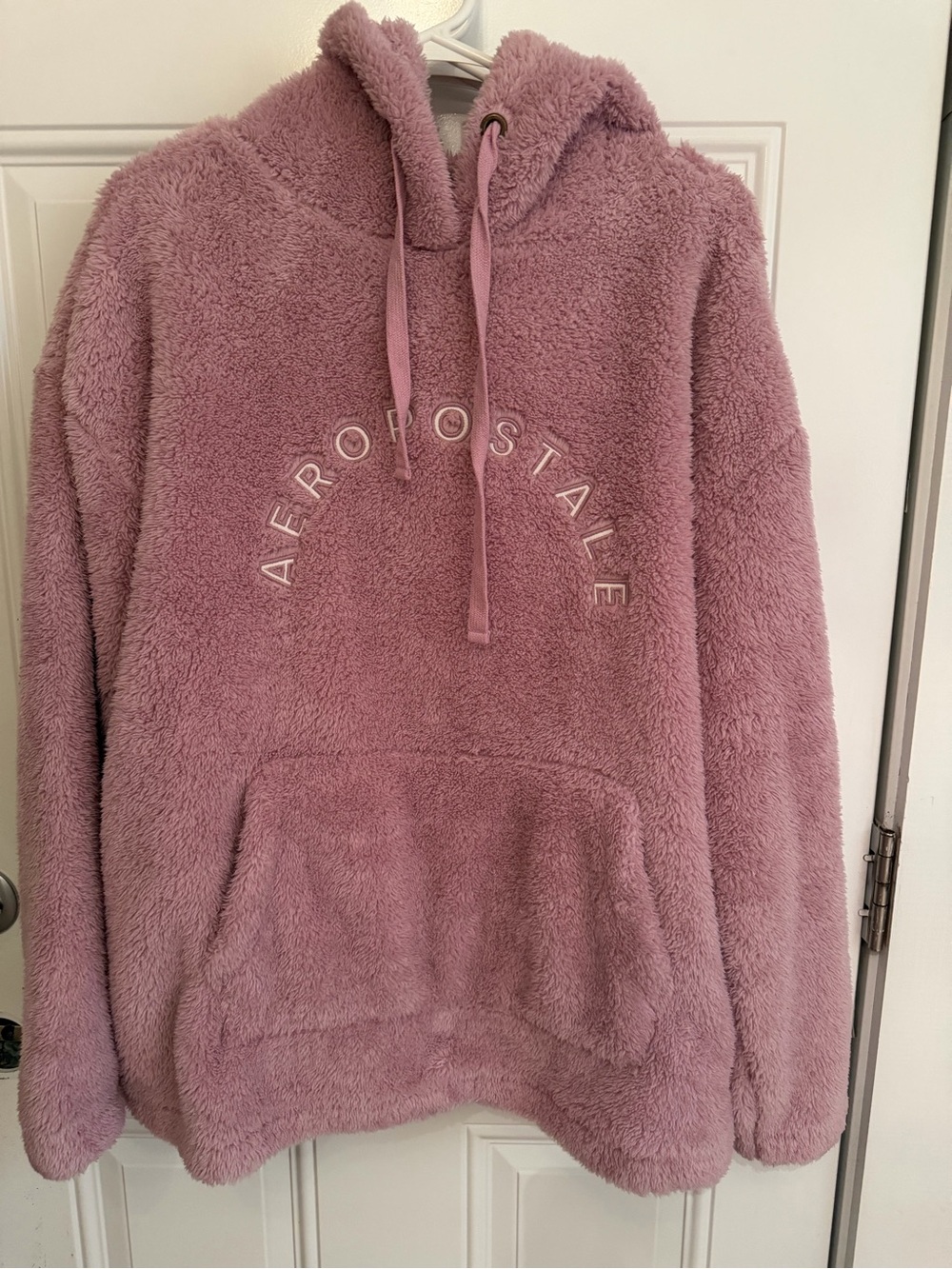 Aeropostale Plush Hooded Pullover Sweater - Dusty Mauve